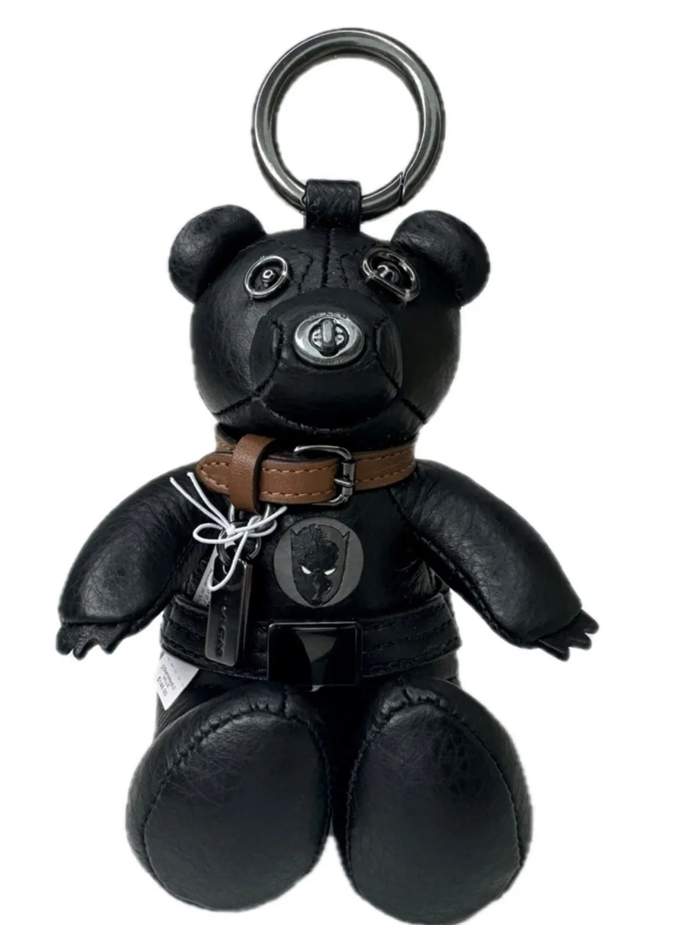 Coach Marvel Rare Black Panther Leather Bag Charm Keychain Fob 2750